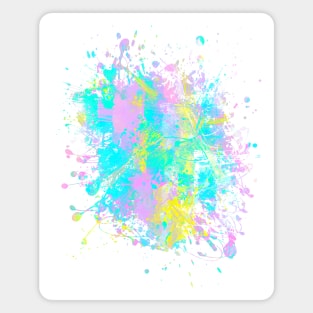 Abstract Vibrant Multicolor Brush Strokes and Splatters 6 Magnet